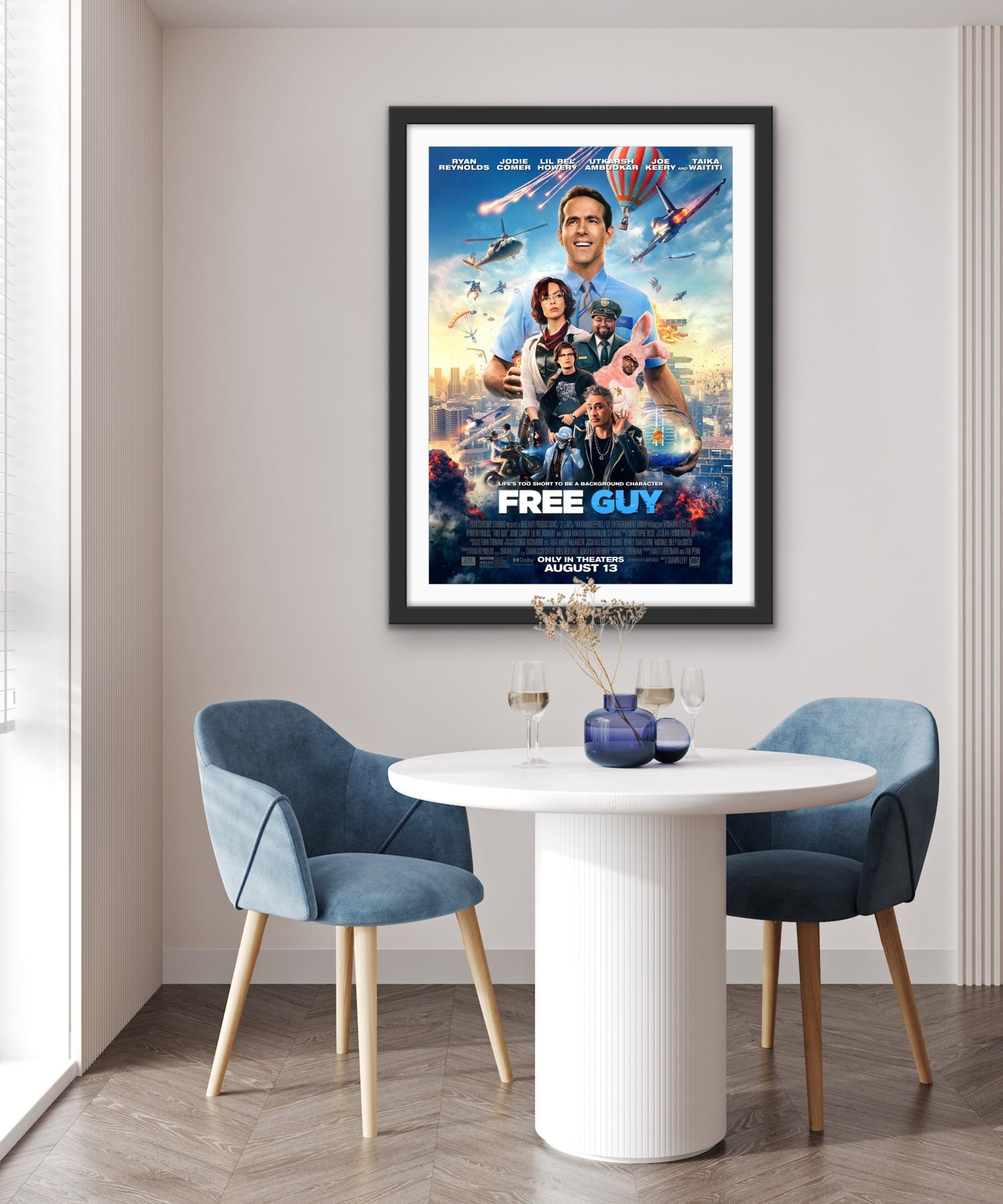 An original movie poster for the film Free Guy