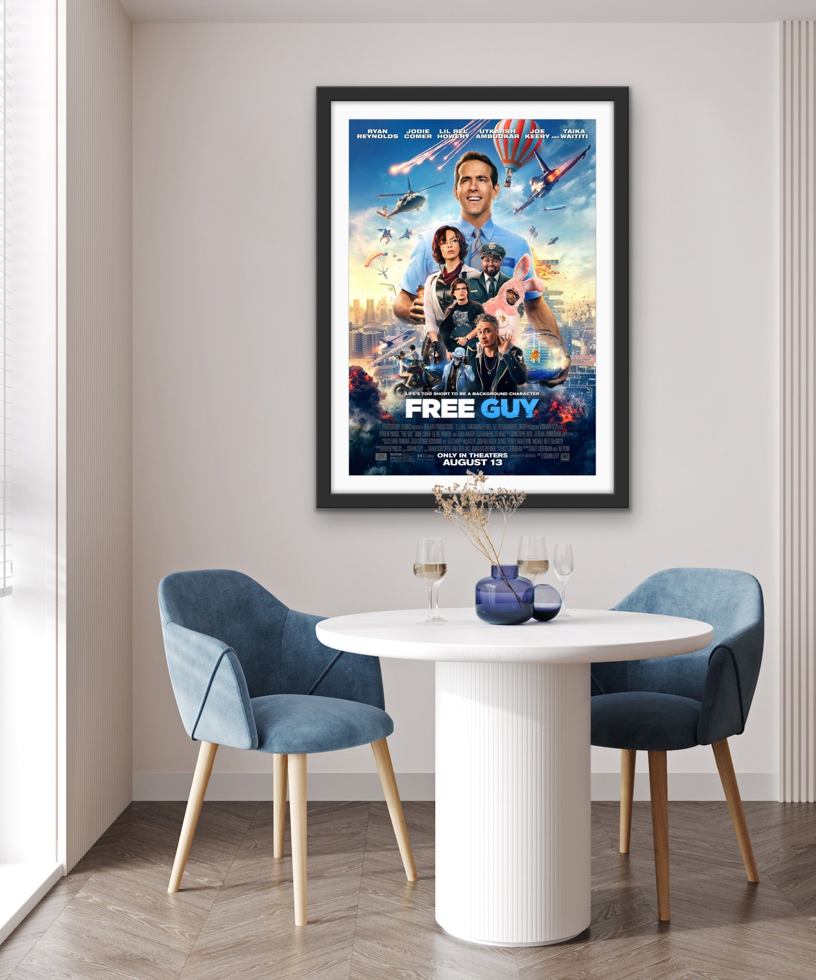 An original movie poster for the film Free Guy