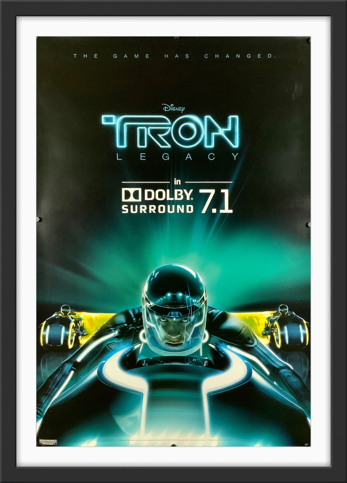 An original Dolby movie poster for the film TRON Legacy