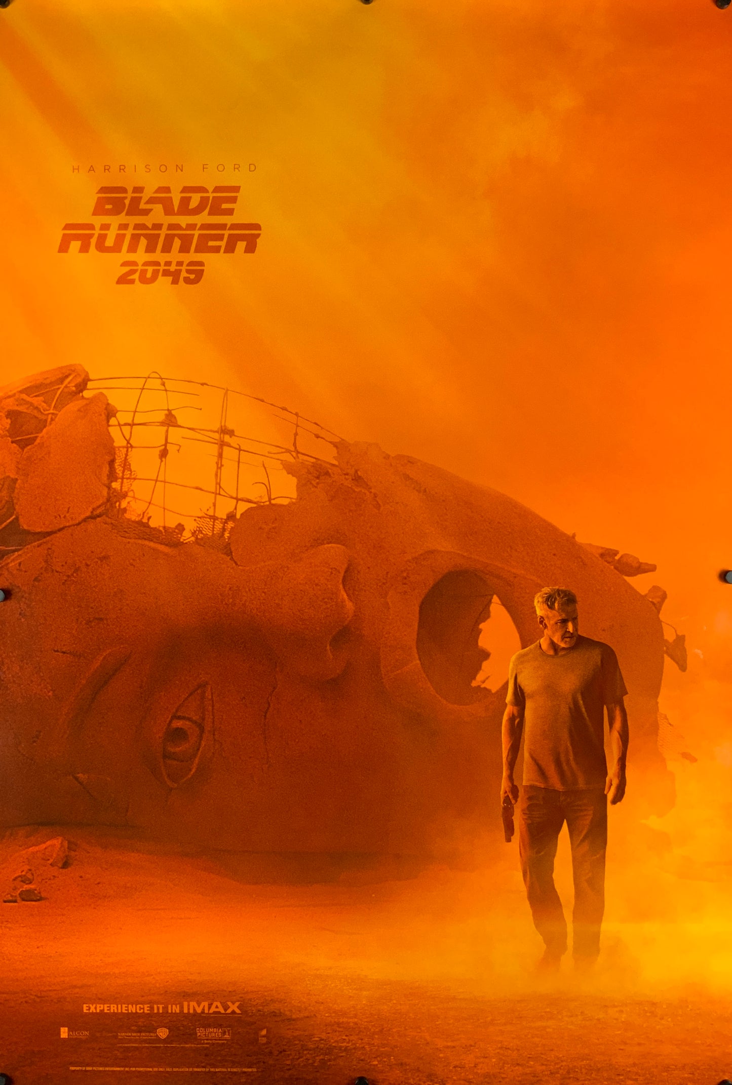 An original movie poster for the film Blade Runner 2049