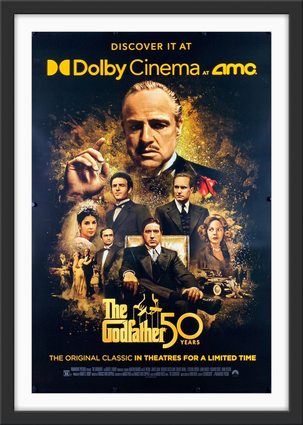 An original movie poster for the film The Godfather