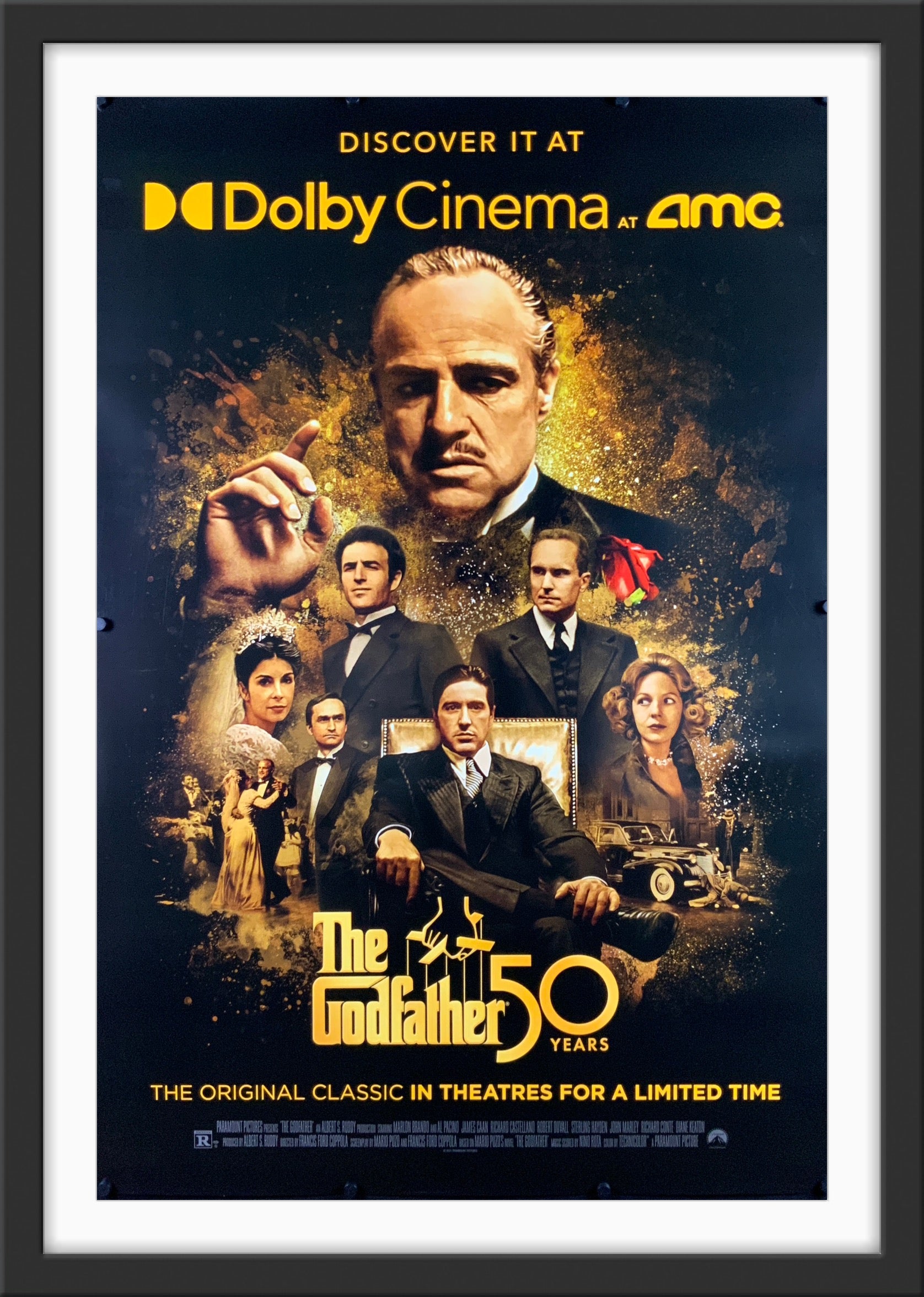 An original movie poster for the film The Godfather