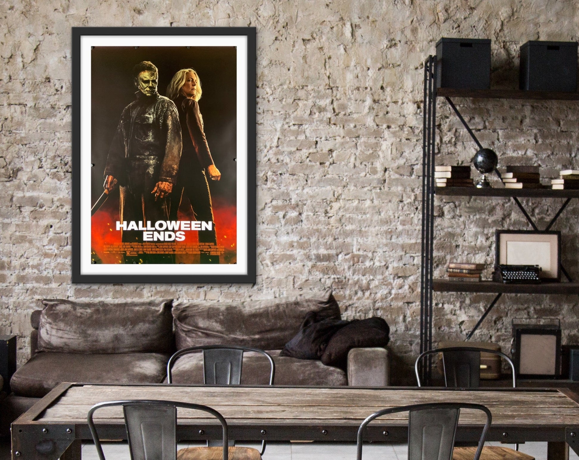 An original movie poster for the film Halloween Ends
