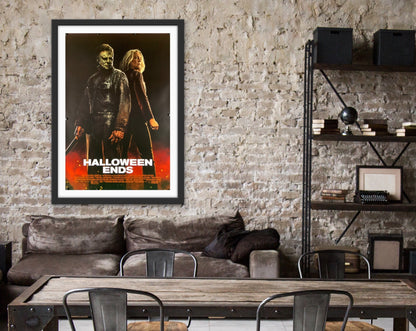 An original movie poster for the film Halloween Ends