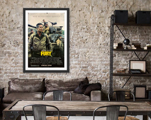 An original movie poster for the Brad Pitt filmFury