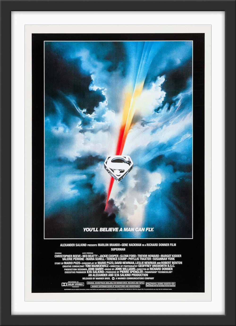 An original movie poster for the 1978 film Superman