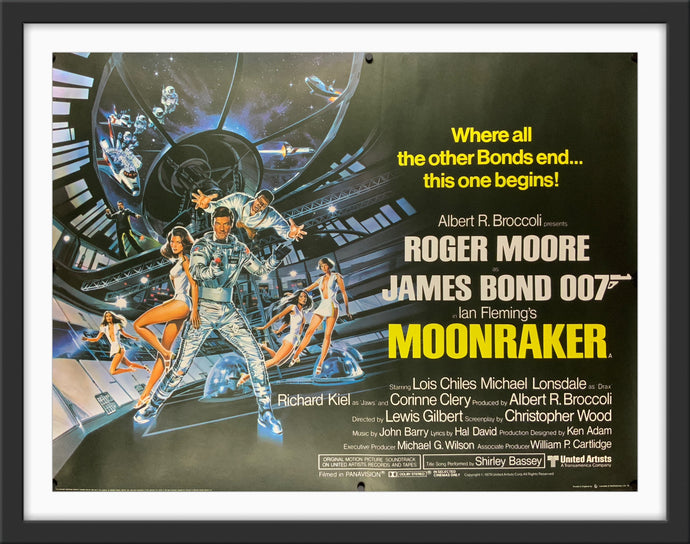 An original movie poster for the James Bond film Moonraker