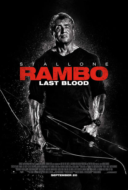 An original movie poster for the film Rambo Last Blood