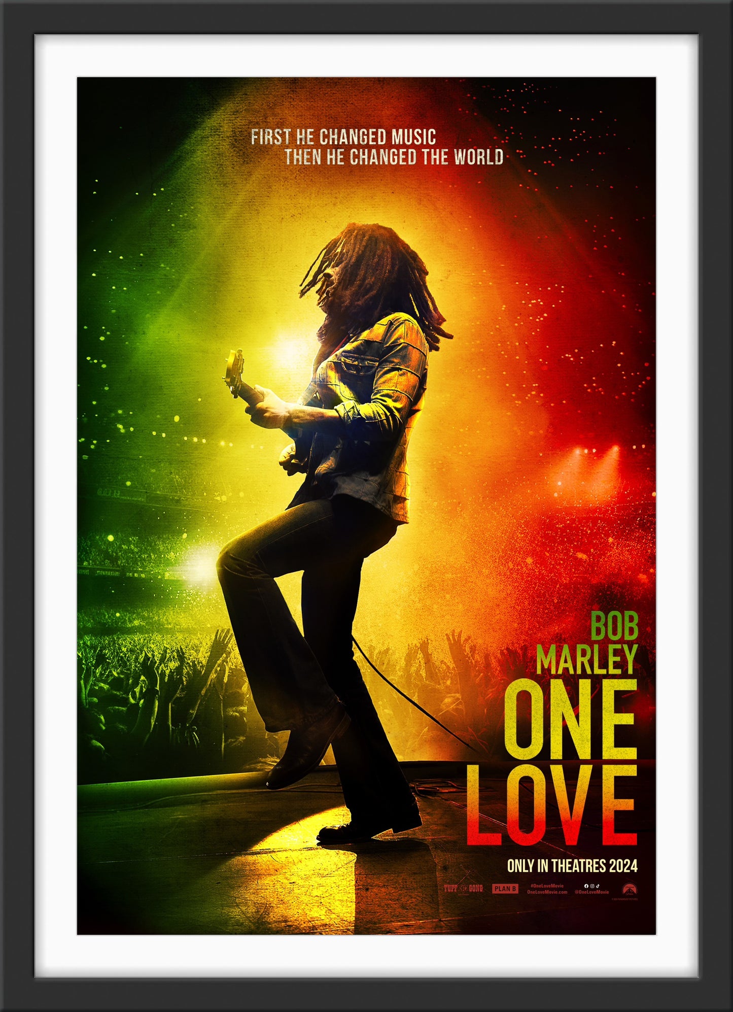 An original movie poster for the film Bob Marley One Love