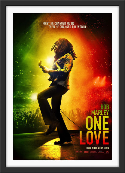 An original movie poster for the film Bob Marley One Love