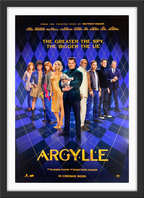 An original movie poster for the Michael Vaughn film Argylle