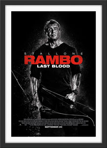 An original movie poster for the film Rambo Last Blood