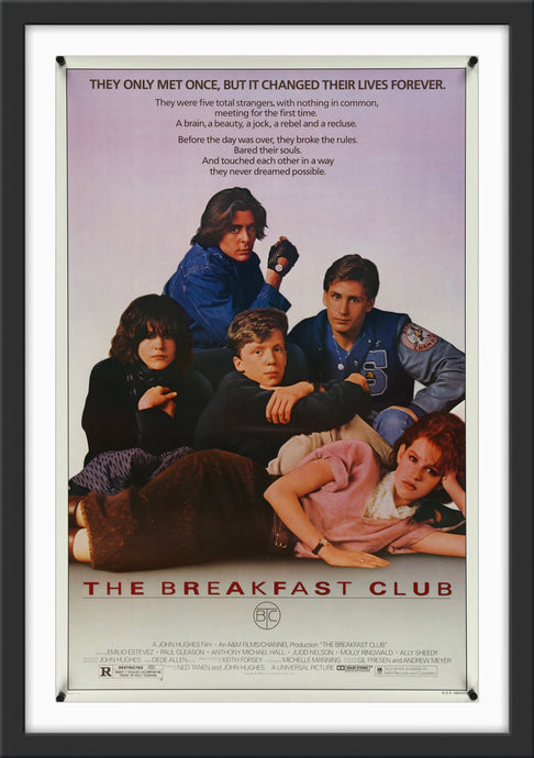 An original movie poster for the film The Breakfast Club