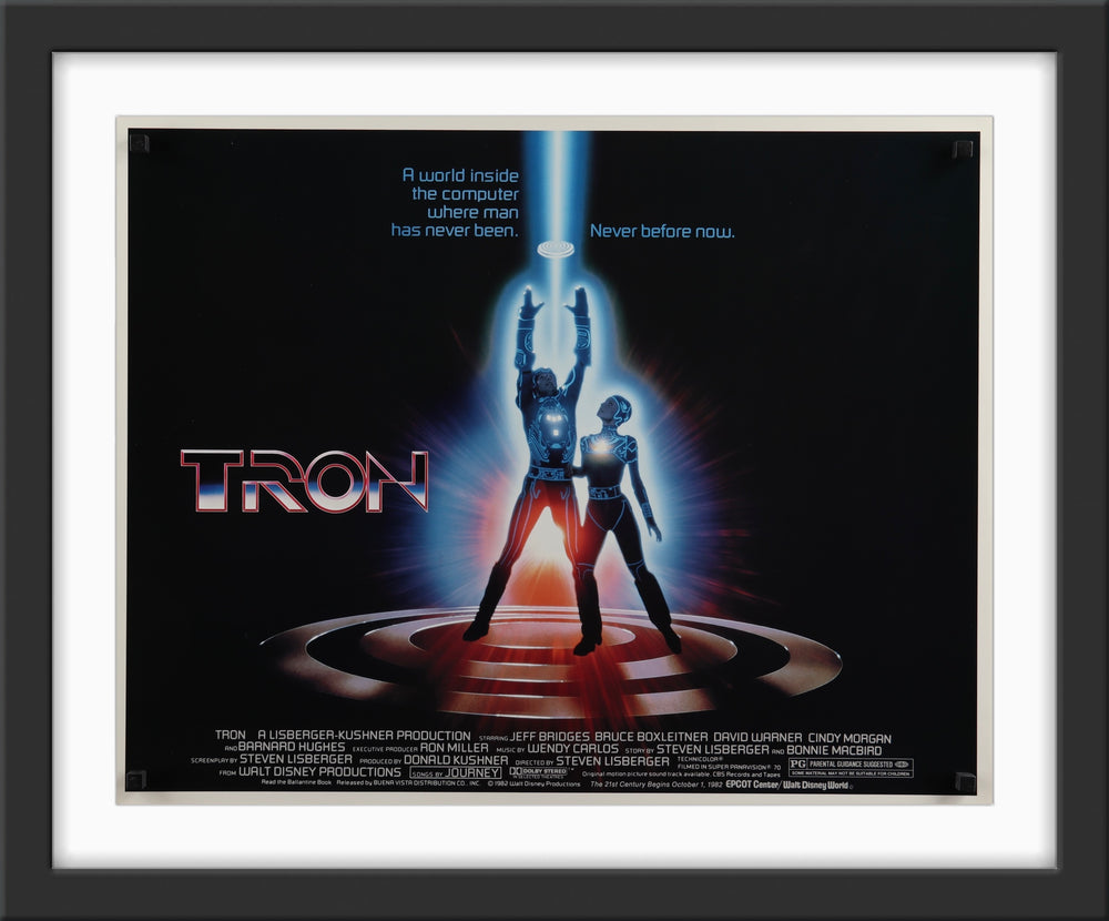An original movie poster for the film TRON