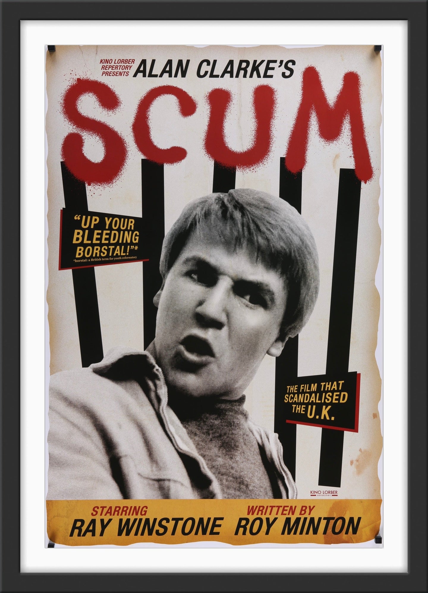 An original movie poster for the Alan Clarke film Scum