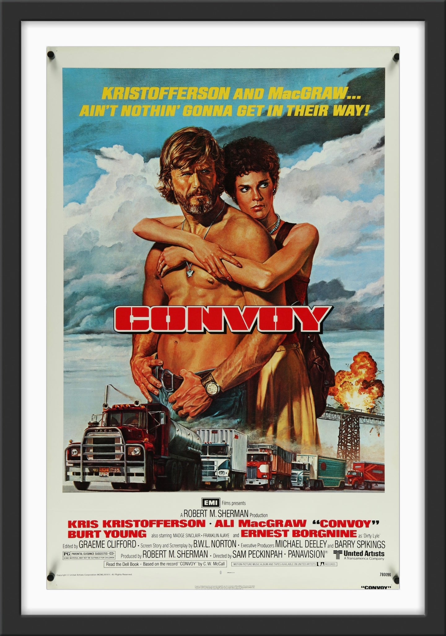 An original movie poster for the film Convoy