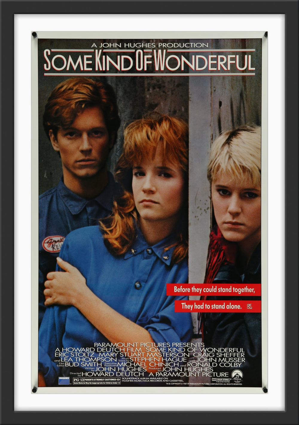 An original movie poster for the John Hughes film Some Kind Of Wonderful