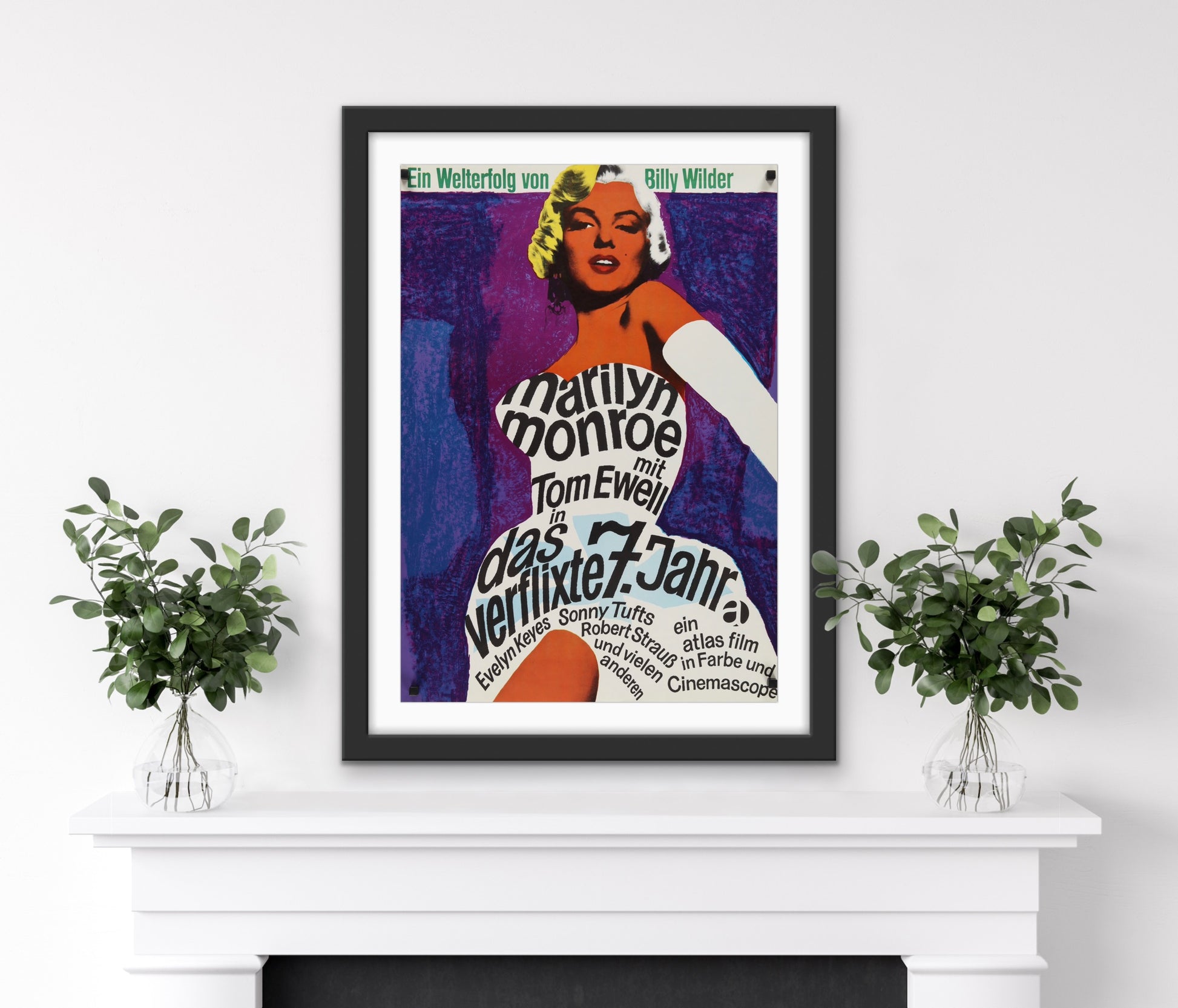 An original German movie poster for the Marilyn Monroe film The Seven Year Itch