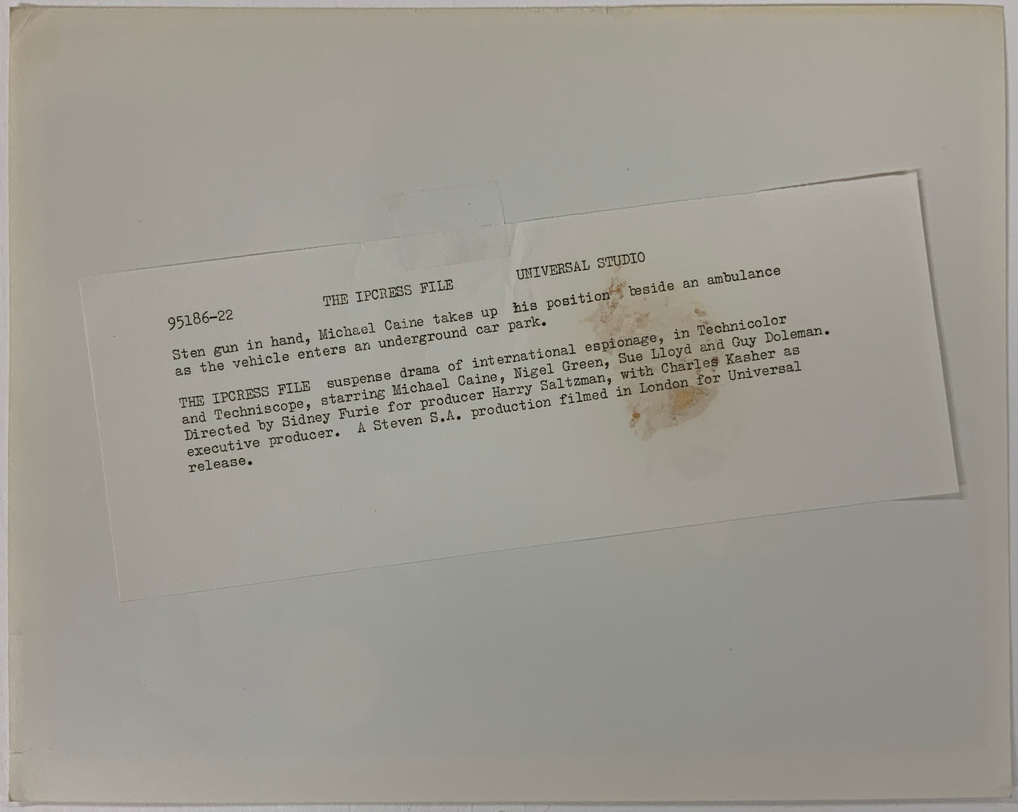 An original 8x10 movie still from the Michael Caine film The Ipcress Files