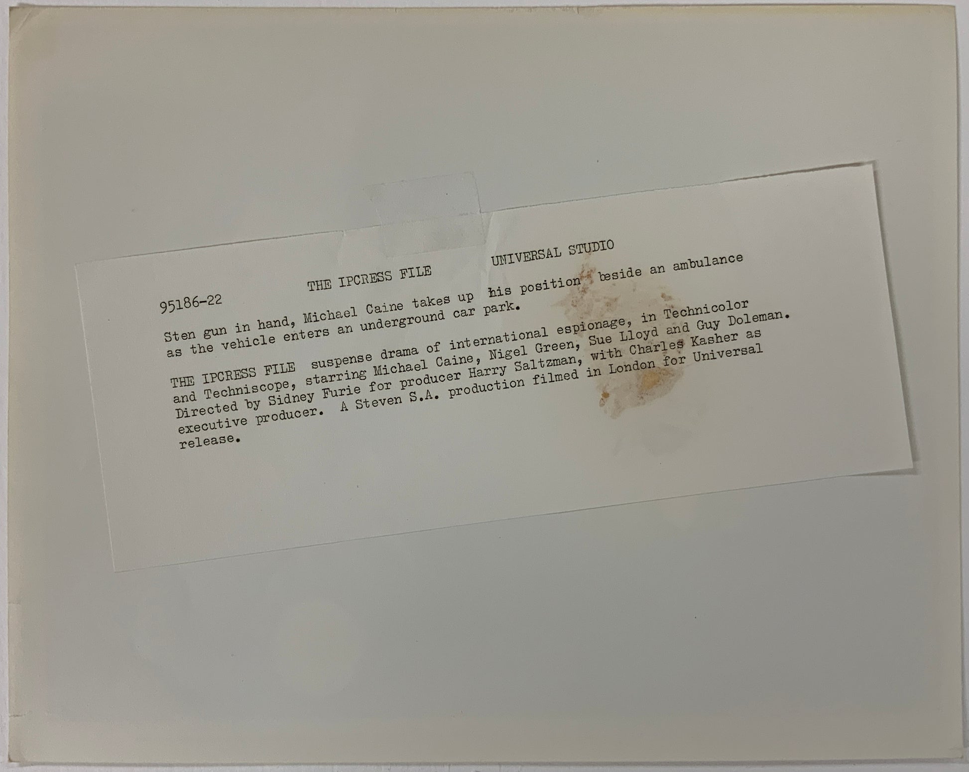 An original 8x10 movie still from the Michael Caine film The Ipcress Files