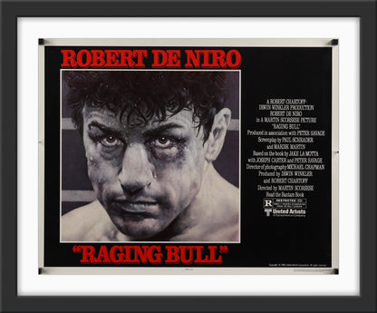An original half sheet movie poster for the film Raging Bull