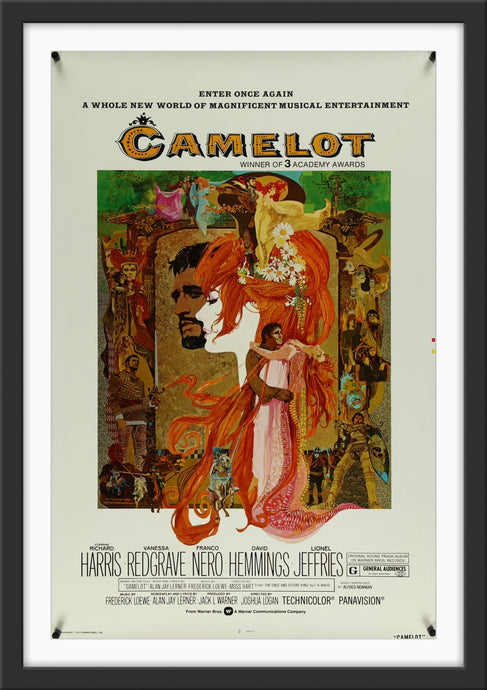 An original movie poster for the film Camelot with artwork by Bob Peak