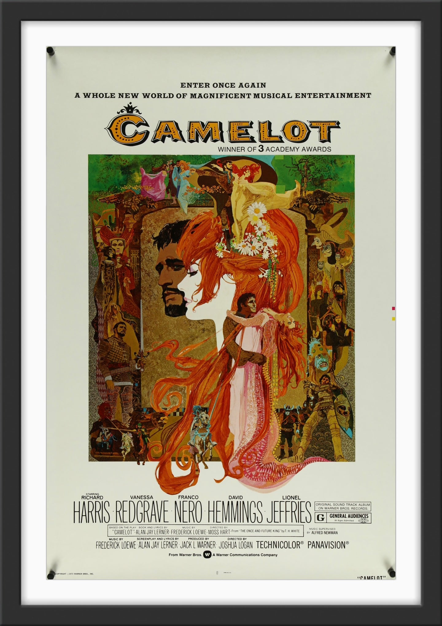 An original movie poster for the film Camelot with artwork by Bob Peak