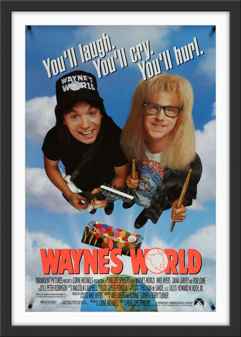 An original movie poster for the film Wayne's World