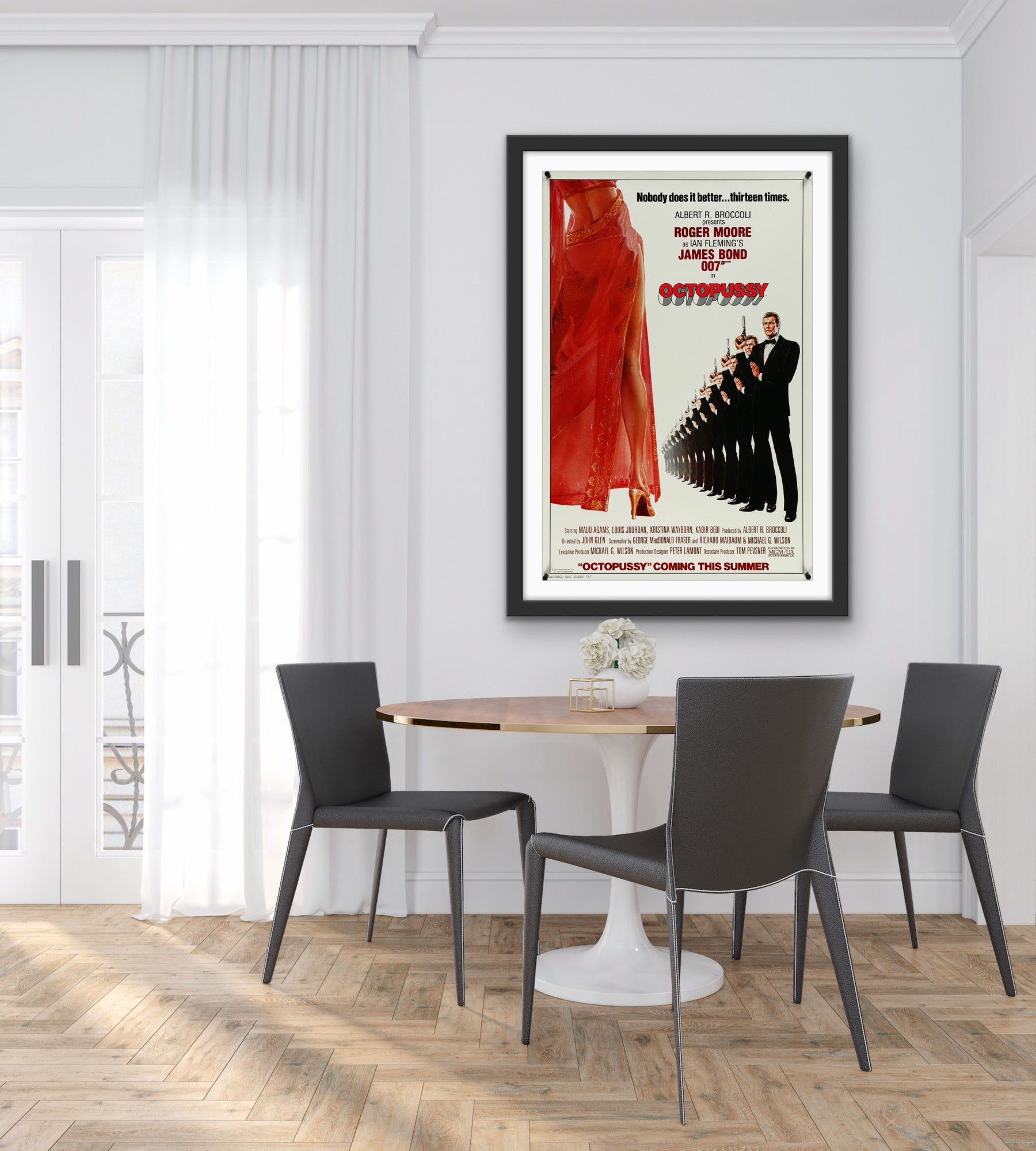 An original movie poster for the James Bond film Octopussy