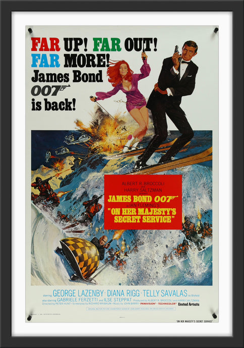 An original movie poster for the James Bond film On Her Majesty's Secret Service