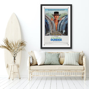 An original movie poster for the film Crocodile Dundee