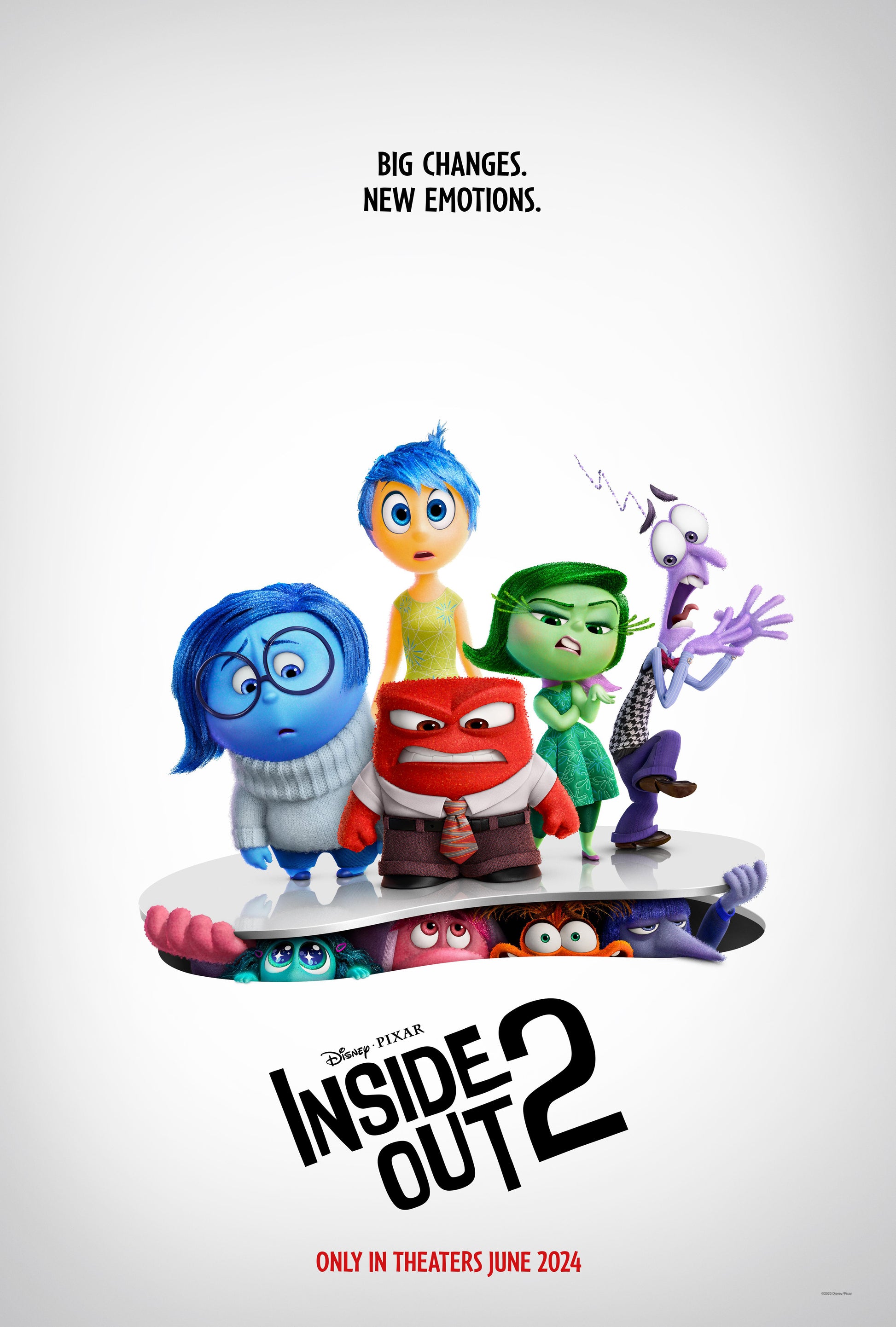 An original movie poster for the Pixar film Inside Out 2