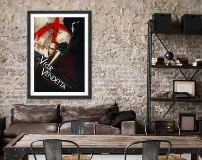 An original movie poster for the film V for Vendetta