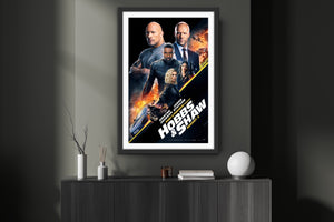 An original movie poster for the Fast and Furious film Hobbs and Shaw