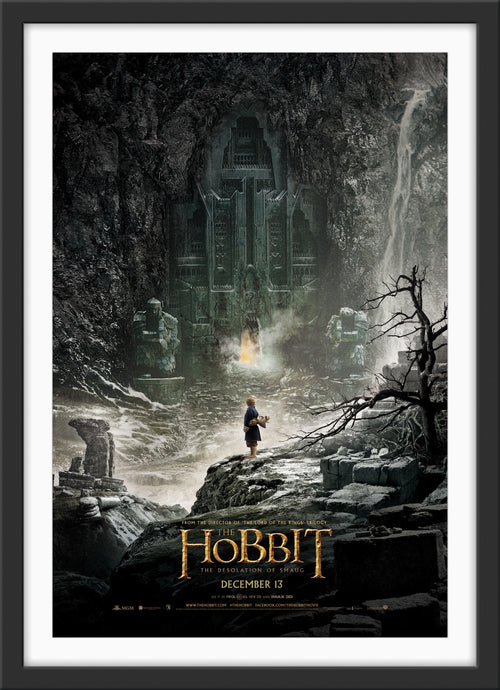 An original movie poster for the Peter Jackson film The Hobbit The Desolation of Smaug