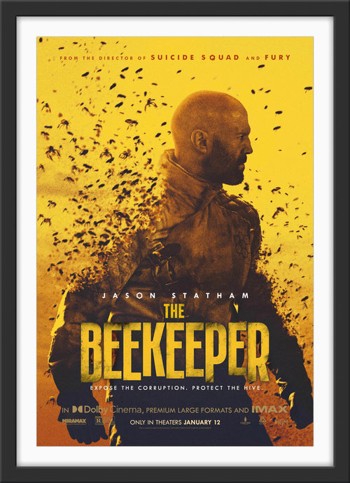 An original movie poster for the Jason Statham film The Beekeeper