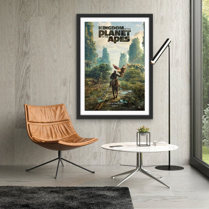 An original movie poster for the film Kingdom of the Planet of the Apes