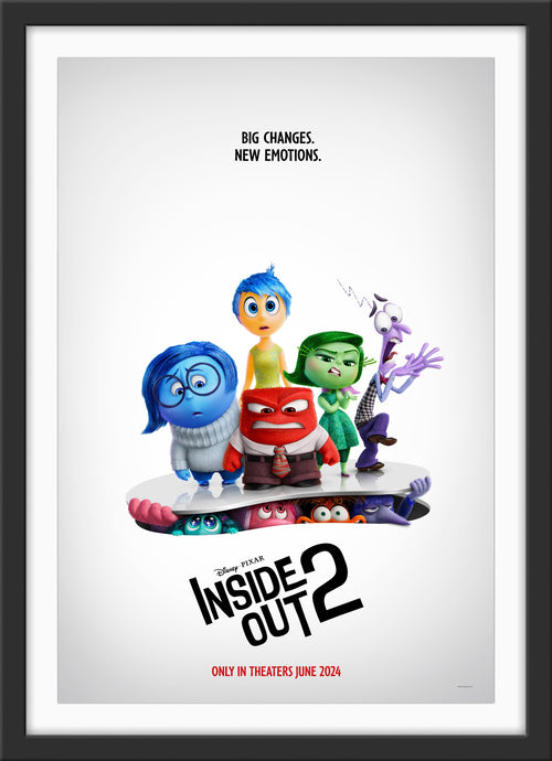 An original movie poster for the Pixar film Inside Out 2