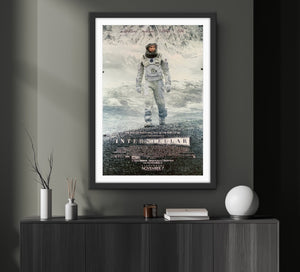 An original movie poster for the Christopher Nolan film Interstellar