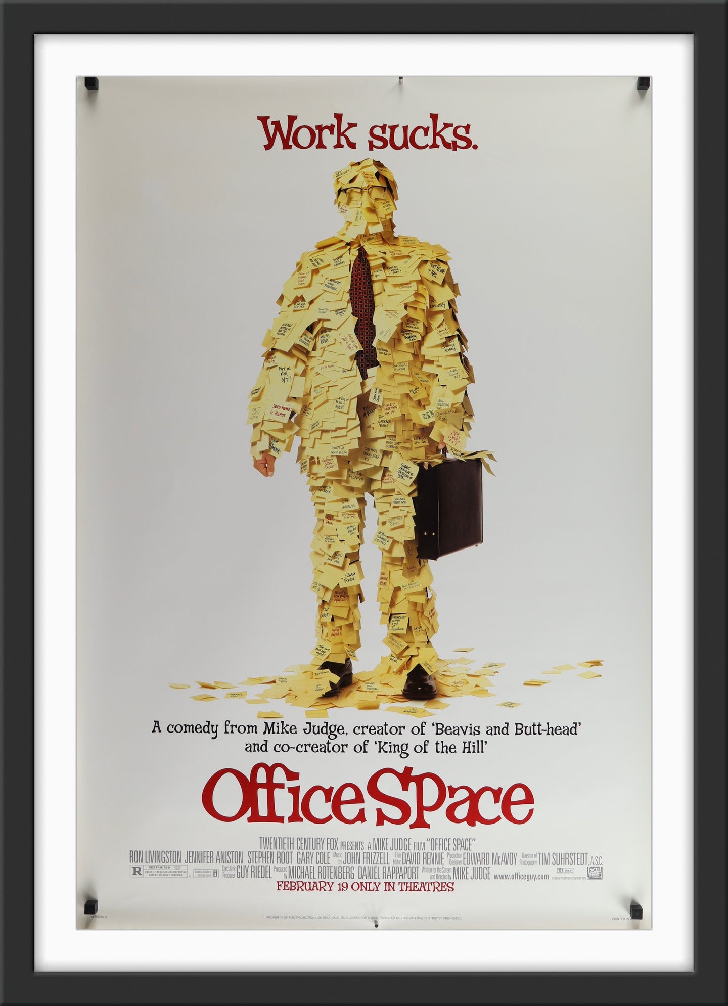 An original movie poster for the film Office Space