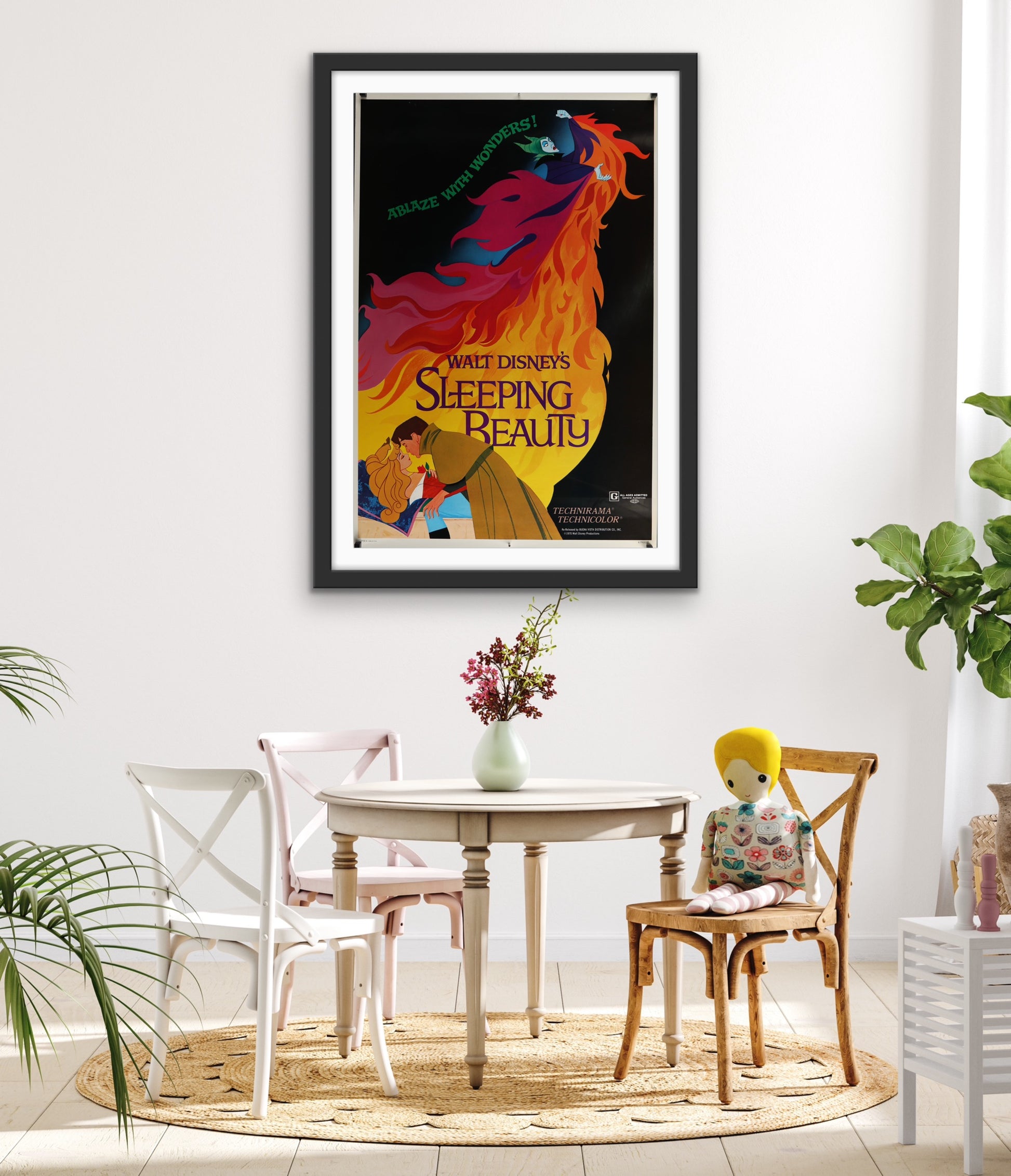 An original movie poster for the Walt Disney classic Sleeping Beauty