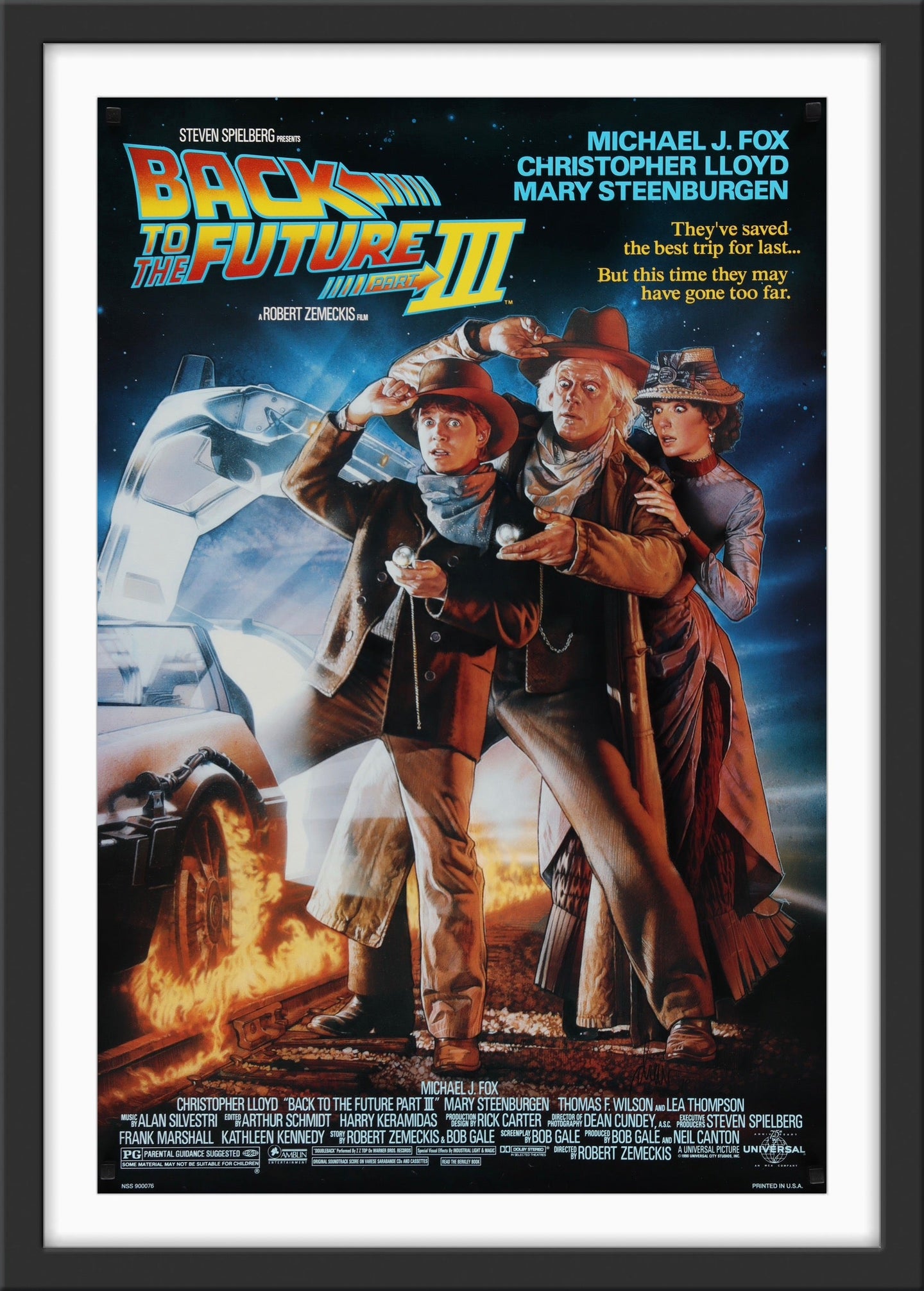 An original movie poster for the film Back to the Future 3 / III