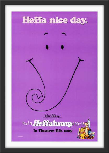 An original movie poster for the Winnie The Pooh film Pooh's Heffalump Movie