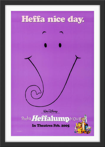 An original movie poster for the Winnie The Pooh film Pooh's Heffalump Movie