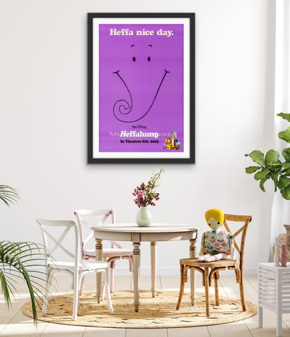 An original movie poster for the Winnie The Pooh film Pooh's Heffalump Movie