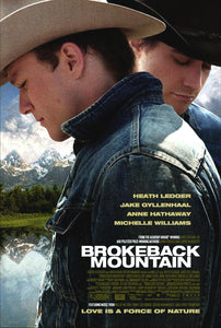 An original movie poster for the film Brokeback Mountain