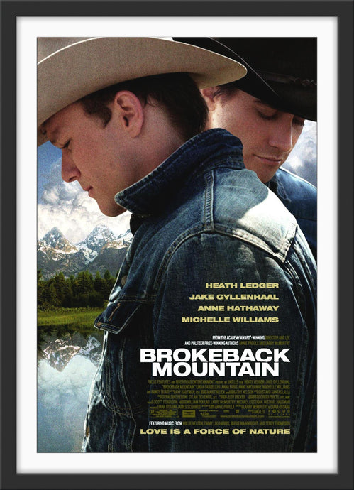 An original movie poster for the film Brokeback Mountain