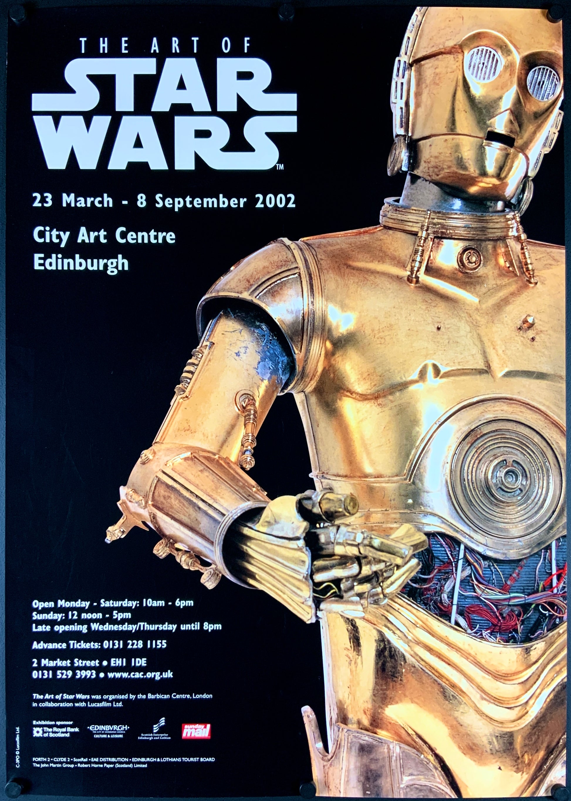 An original exhibition poster for the Edinburgh leg of the Art of Star Wars show