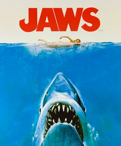An original movie poster for the Stephen Spielberg film Jaws