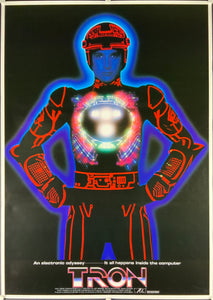 An original Japanese movie poster for the film TRON